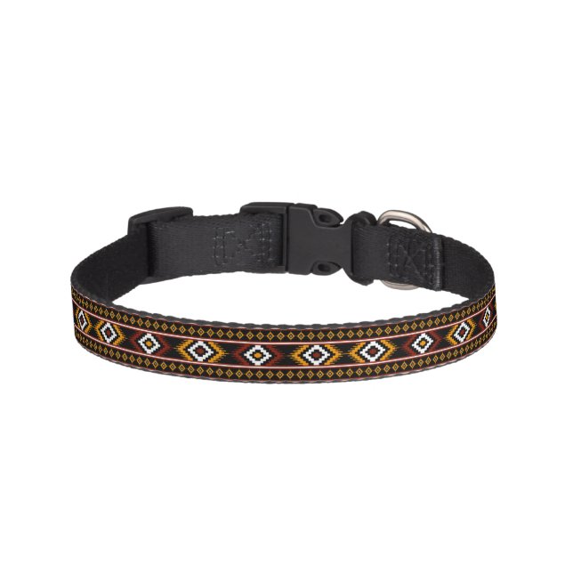 Native American Indian Geometric Pattern Pet Collar (Front)