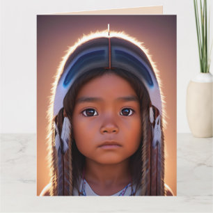 NATIVE AMERICAN INDIAN GIRL ART BIRTHDAY CARDS