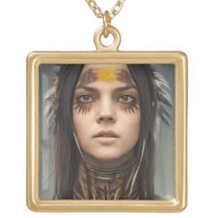 NATIVE AMERICAN INDIAN GIRL NECKLACE