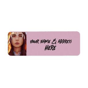 NATIVE AMERICAN INDIAN GIRL RETURN ADDRESS LABELS