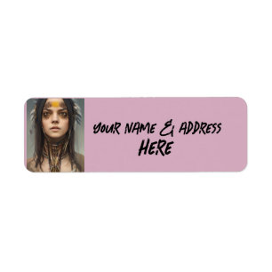 NATIVE AMERICAN INDIAN GIRL RETURN ADDRESS LABELS