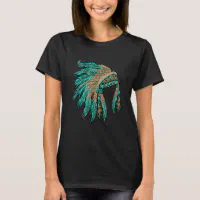  Women's Feathered Indians Native American T-Shirt Funny Retro  Indian Headdress Boho Tees Tops : Clothing, Shoes & Jewelry