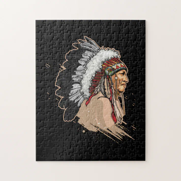 Native American Indian Headdress Jigsaw Puzzle | Zazzle