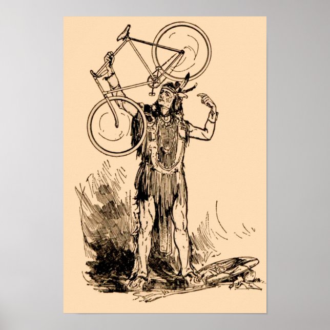 Native American Indian Iroquois Bicycle Poster (Front)