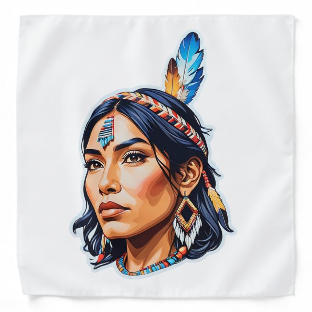 Native American Indian Lady Bandana (Front)