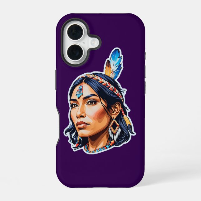 Native American Indian Lady iPhone Case (Back)