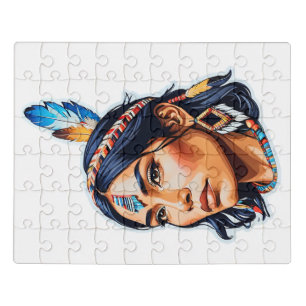 Native American Indian Lady Jigsaw Puzzle