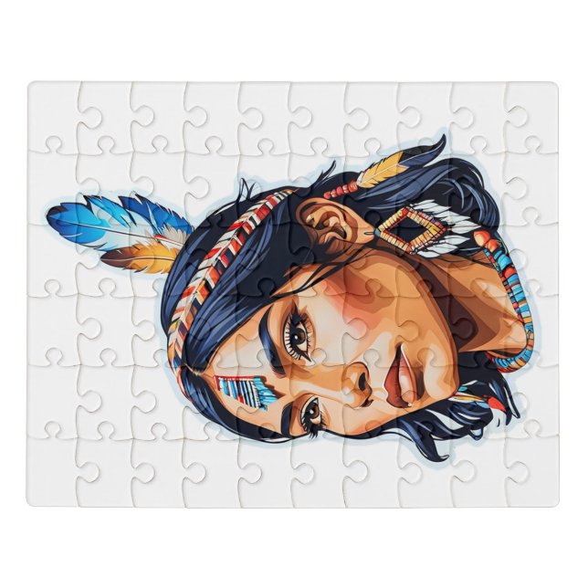 Native American Indian Lady Jigsaw Puzzle (Puzzle Horizontal)