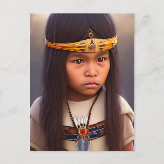 NATIVE AMERICAN INDIAN LITTLE GIRL BOY Postcards