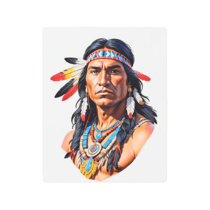 Native American Indian Man Metal Print