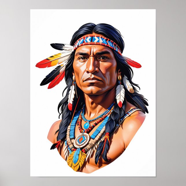 Native American Indian Man Poster (Front)