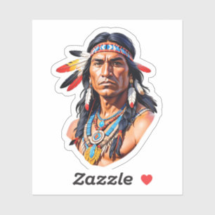 Native American Indian Man Sticker
