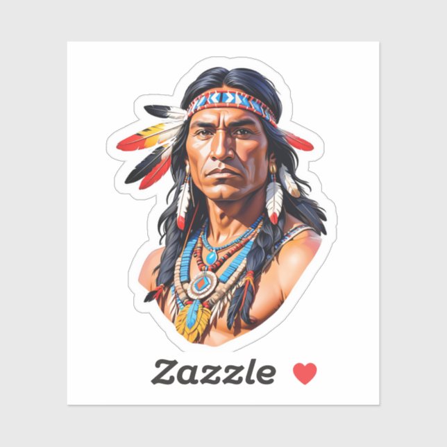 Native American Indian Man Sticker (Sheet)