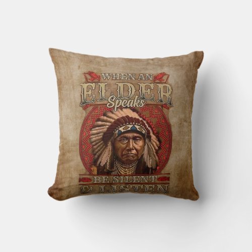 Native American Indian Pattern 010 Throw Pillow