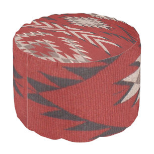 Native American Indian Pattern Round Pouf