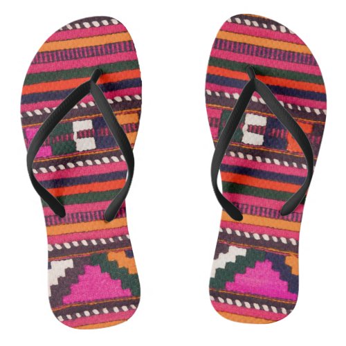 Native American Indian pink texture design Flip Flops