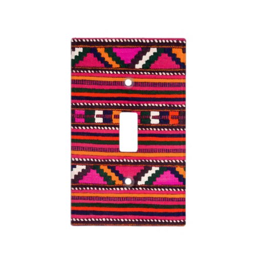 Native American Indian pink texture design Light Switch Cover