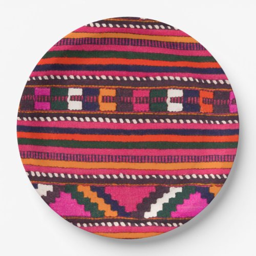 Native American Indian pink texture design Paper Plates