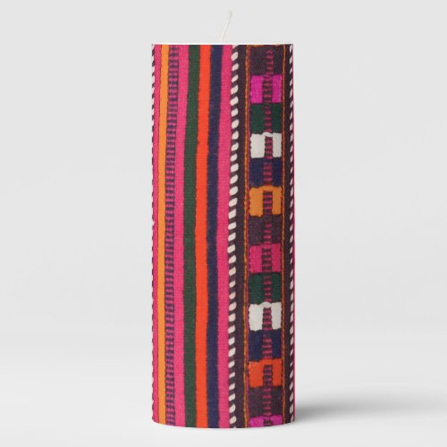 Native American Indian pink texture design Pillar Candle