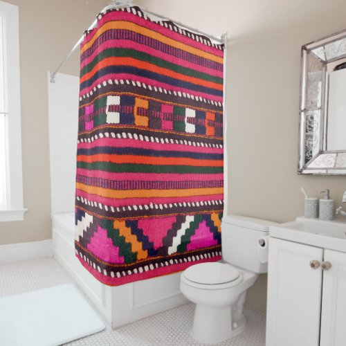 Native American Indian pink texture design Shower Curtain