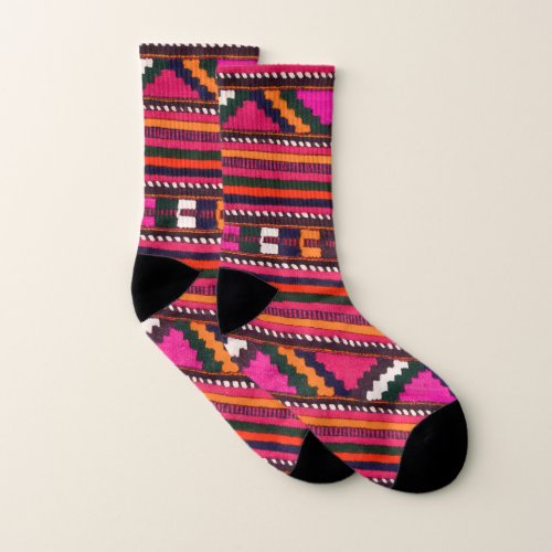 Native American Indian pink texture design Socks