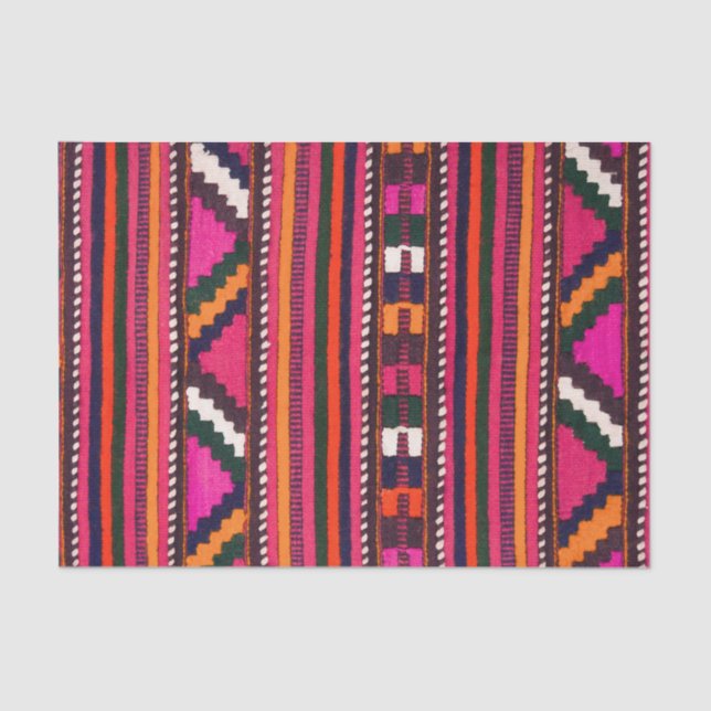 Native American Indian pink texture design Tissue Paper (Front)