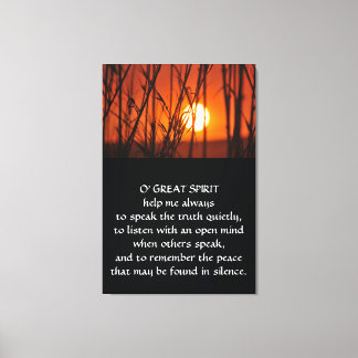 Native American Indian Prayer Canvas Print