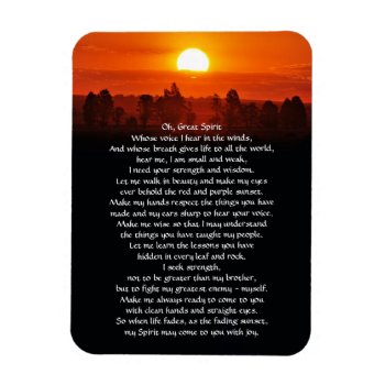 Native American Indian Prayer Magnet by Motivators at Zazzle