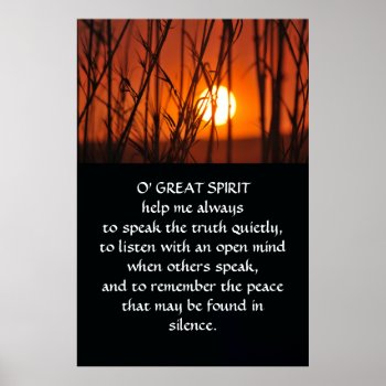 Native American Indian Prayer Poster by Motivators at Zazzle
