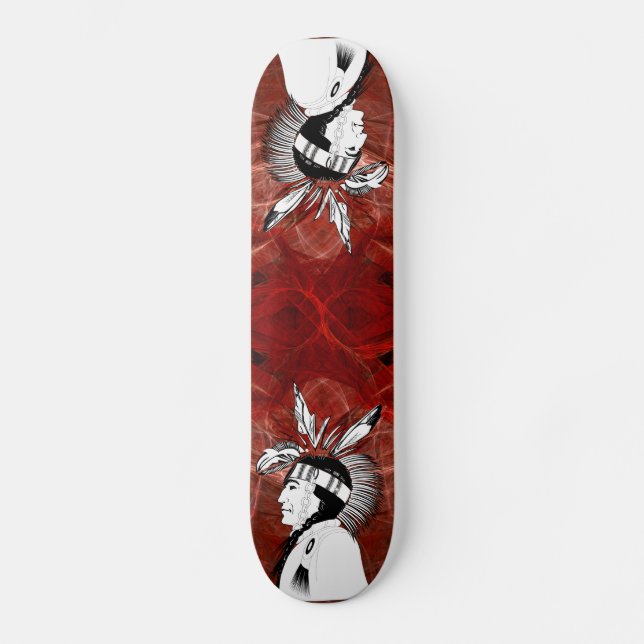 Native American Indian Profile Skateboard (Front)