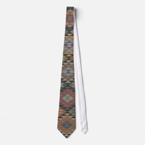 Native American Indian Quilt Silky Mens Neck Tie