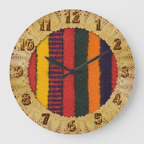 Native American Indian rainbow color Large Clock