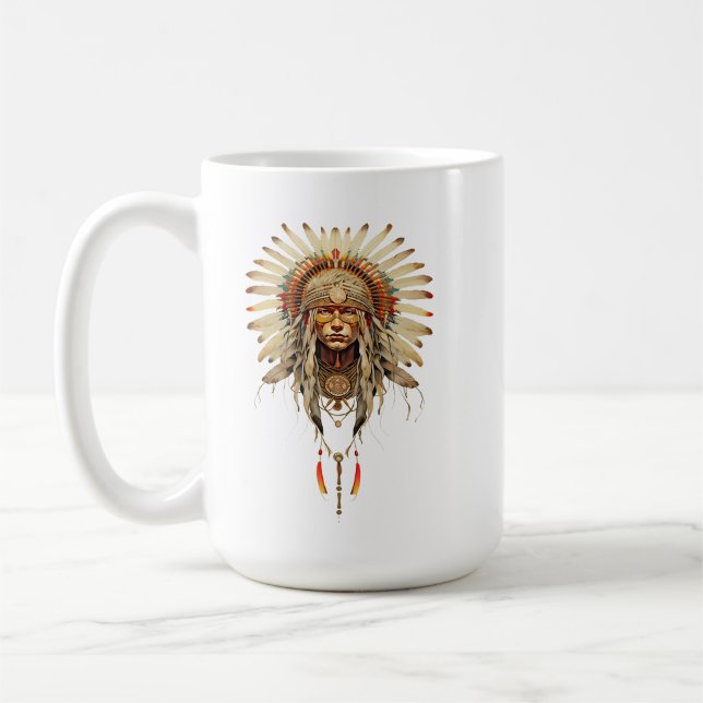 Native American Indian Reservation feather tribe Coffee Mug (Left)