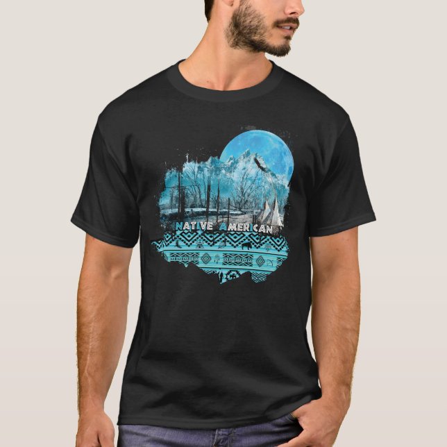 Native American Indian River Camp T-Shirt (Front)