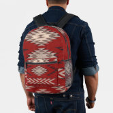 NWT Handmade Boho Backpack in Rust Rich Rust Earthy Brown Boho Mud Cloth Style Printed Backpack  main image 4