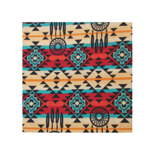 Native American Indian Southwest Pattern Wood Wall Art