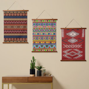 Native American Indian Southwest Set of 3 Hanging Tapestry