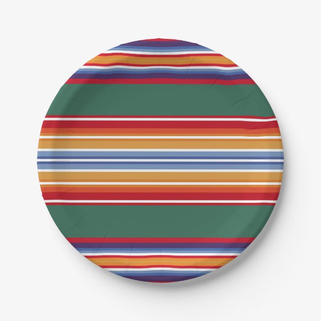 native american indian traditional textile motifs  paper plates (Front)