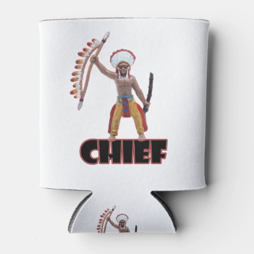 Native American Indian tribal chief figure design Can Cooler
