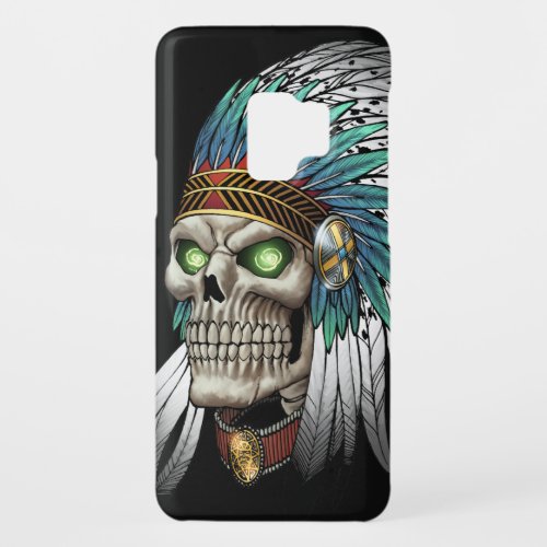Native American Indian Tribal Gothic Skull Case_Mate Samsung Galaxy S9 Case