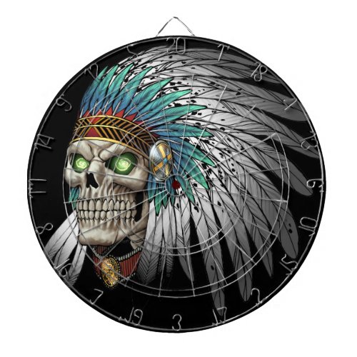 Native American Indian Tribal Gothic Skull Dart Board