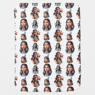Native American Indian Tribe Pattern Design Baby Blanket