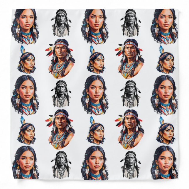 Native American Indian Tribe Pattern Design  Bandana (Front)