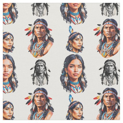 Native American Indian Tribe Pattern Design  Fabric