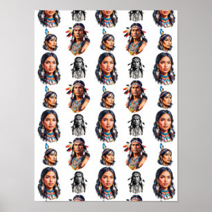 Native American Indian Tribe Pattern Design  Poster
