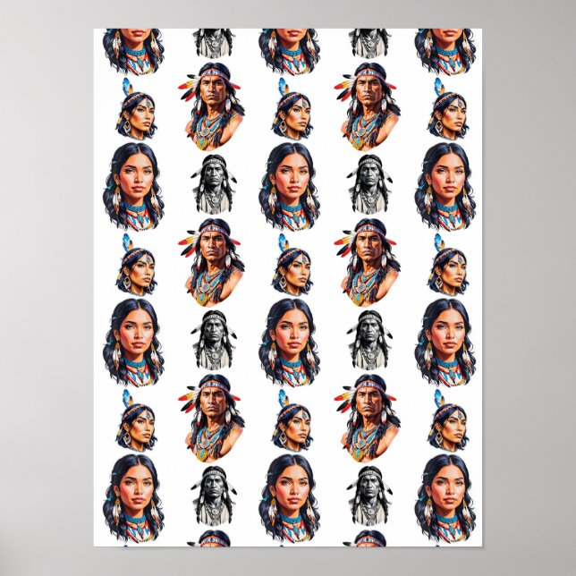 Native American Indian Tribe Pattern Design  Poster (Front)
