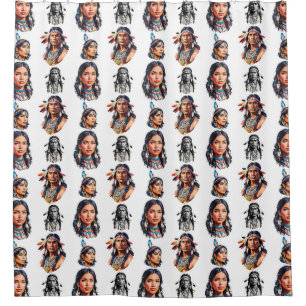 Native American Indian Tribe Pattern Design  Shower Curtain