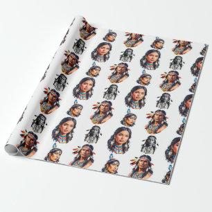 Native American Indian Tribe Pattern Design Wrapping Paper