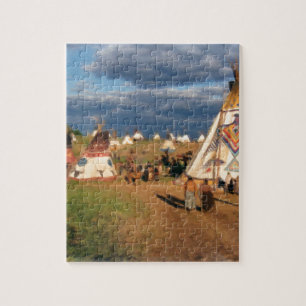 Native American Indian Village Jigsaw Puzzle