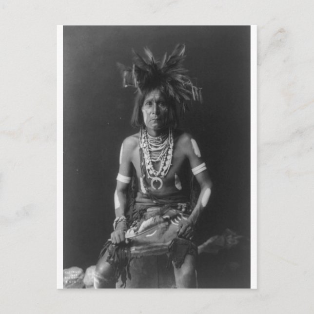 Native American Indian Vintage Portrait Postcard (Front)